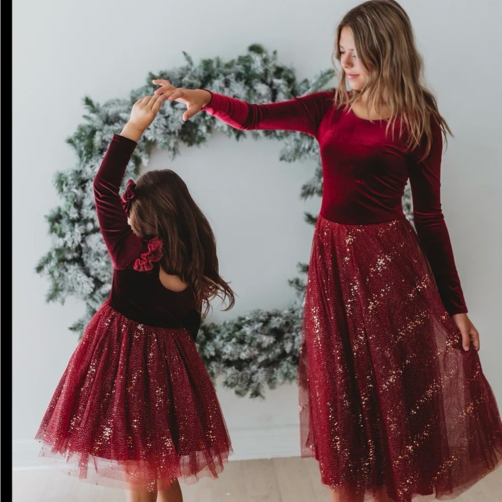 VELOUR BALLERINA DRESS (WOMEN) - RED VELVET by ELE STORY